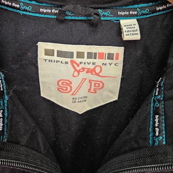Triple Five Soul NYC 555 Full Zip Hoodie Pockets Men's Size S Long Sleeve Black - Picture 7 of 10